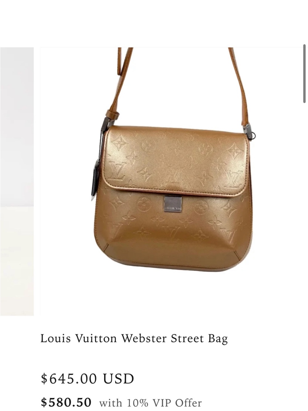 Louis Vuitton Webster Street Crossbody Bag in Metallic Bronze